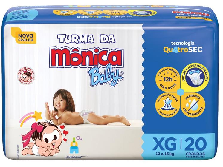 Imagem de Fralda Turma da Mônica Baby Tam. XG 12 a 15kg