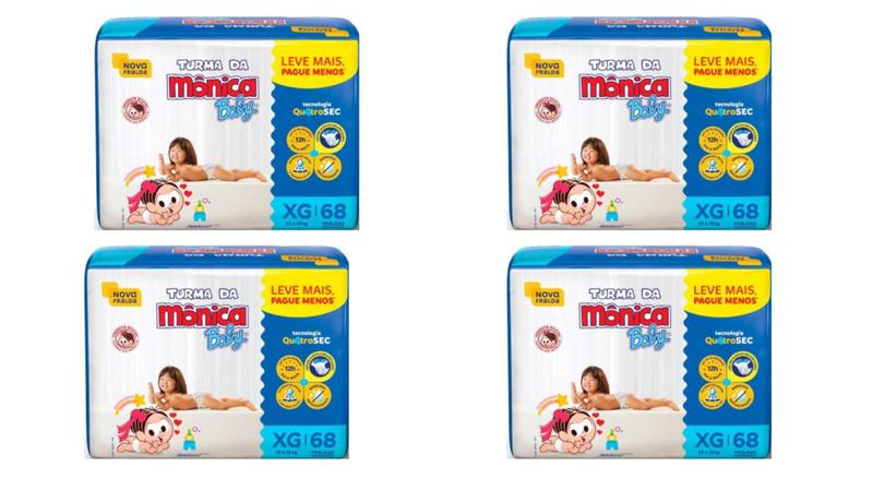 Imagem de Fralda Turma da Mônica Hiper BAG Pacotão  - TAM XG - 272 unidades - Atacado Barato