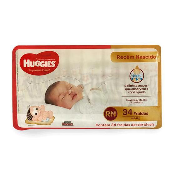 Imagem de Fralda Turma Da Mônica Huggies Supreme Care Recém-Nascido