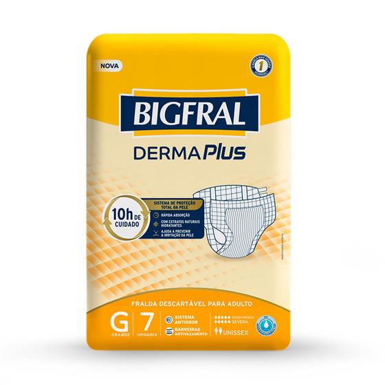 Imagem de Fraldas bigfral derma plus  tam g 7 un