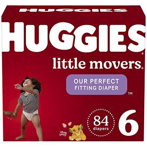 Imagem de Fraldas de bebê tamanho 6 (35+ lbs), 84 Ct, Huggies Little Movers