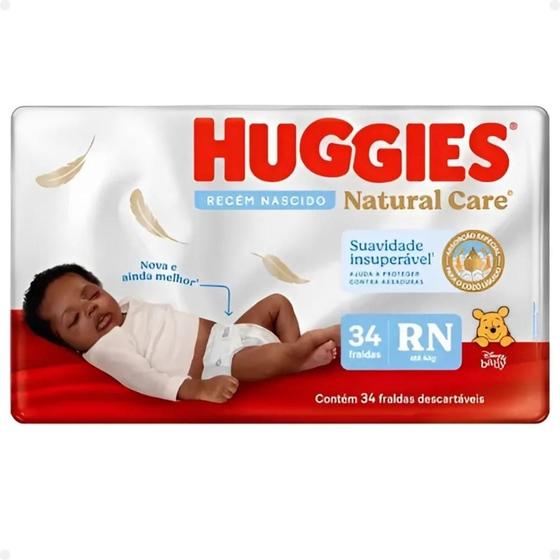 Imagem de Fraldas Descartáveis Huggies Recém Nascido Rn 34un