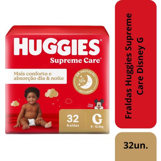 Imagem de Fraldas Descartáveis Huggies Supreme Care TAM G 32 Unidades