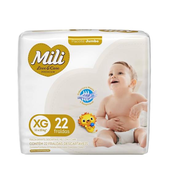 Imagem de Fraldas Descartáveis Love e Care XG 22Un - Mili