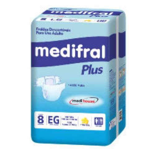 Imagem de Fraldas Descartáveis Medifral Plus Uso Adulto EG 8 unidades