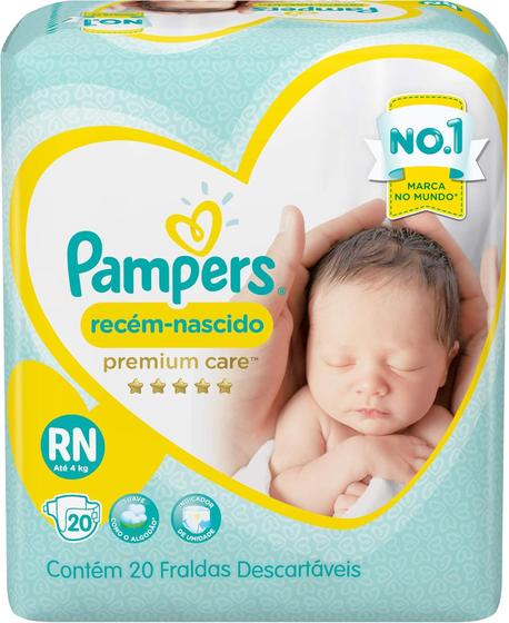 Imagem de Fraldas descartáveis pampers rn c/20 und