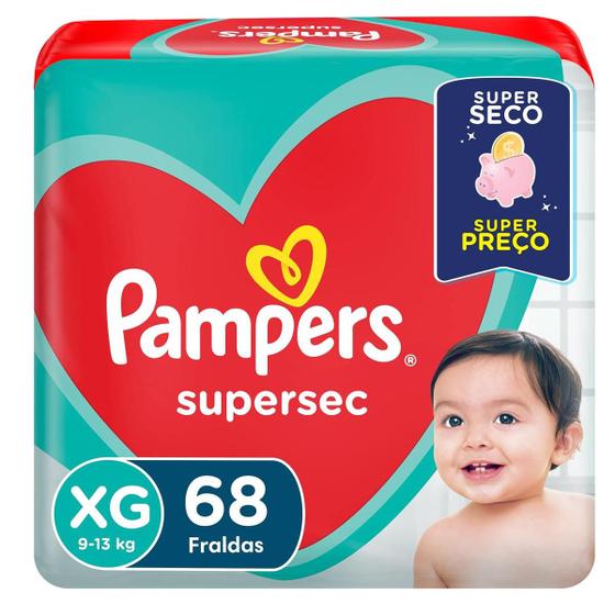 Imagem de Fraldas Descartaveis Pampers Supersec Jumbo XG 68 Unidades