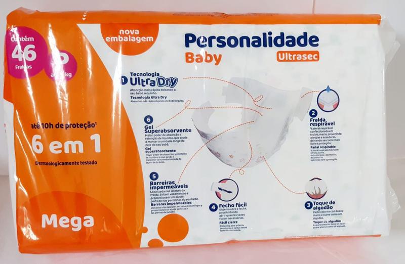 Imagem de Fraldas Descartáveis Personalidade Baby Ultrasec Mega (P e M)46 e 40 unidades