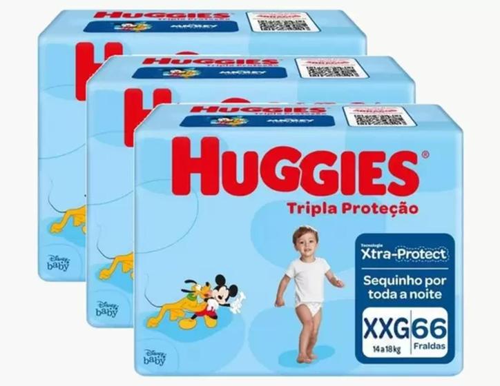 Fraldas Huggies Disney Tripla Proteção Tamanho XXG de 14 a 18 kg kit C/ 198 Unidades Menor preço em Fraldas Huggies Disney Tripla Proteção Tamanho XXG de 14 a 18 kg kit C/ 198 Unidades