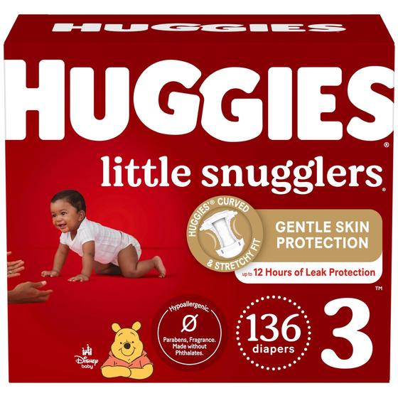 Imagem de Fraldas Huggies Little Snugglers Tamanho G (7-13kg) - Pacote com 136 Unidades