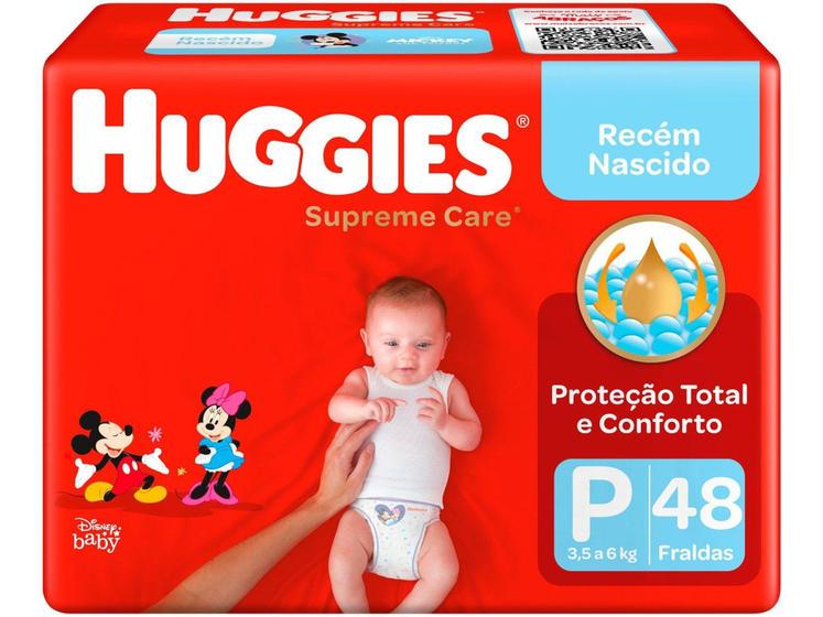 Imagem de Fraldas Huggies Supreme Care Tam P 0 a 6kg 48 Unidades