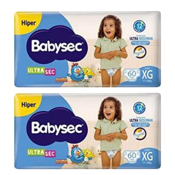 Fraldas Infantil Babysec Hiper 2 Pacotes Tamanho XG Menor preço em Fraldas Infantil Babysec Hiper 2 Pacotes Tamanho XG