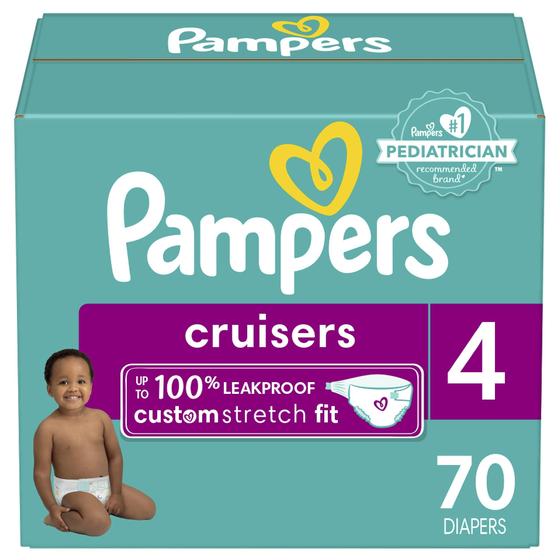 Imagem de Fraldas Pampers Cruisers, tamanho 4, 70 unidades, descartáveis para bebês