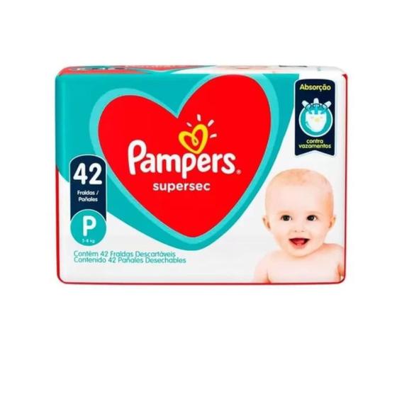 Imagem de Fraldas Pampers Supersec Tam. P - 5 a 8kg 42 Unidades