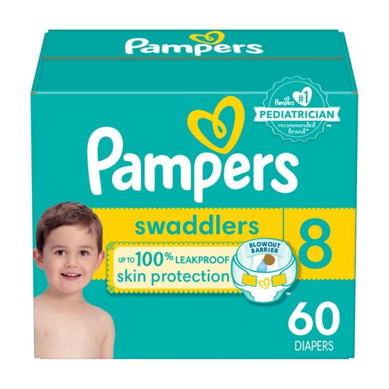 Imagem de Fraldas Pampers Swaddlers Tamanho G (8) - Ultramacias - Pacote com 60 Unidades