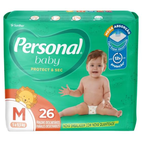 Imagem de Fraldas personal baby protect sec M c/ 26 Fraldas