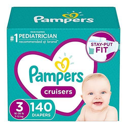 Imagem de Fraldas Tamanho 3, 140 Conde - Pampers Cruzadores Fraldas Descartáveis bebê, Pacote Enorme