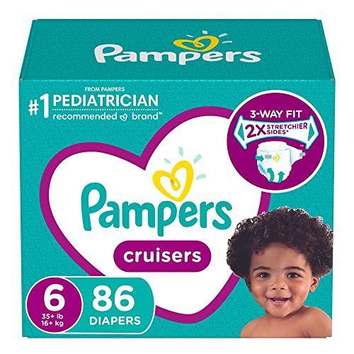 Imagem de Fraldas Tamanho 6, 86 Contagem - Pampers Cruzadores Descartáveis Fraldas de Bebê, Pacote Enorme