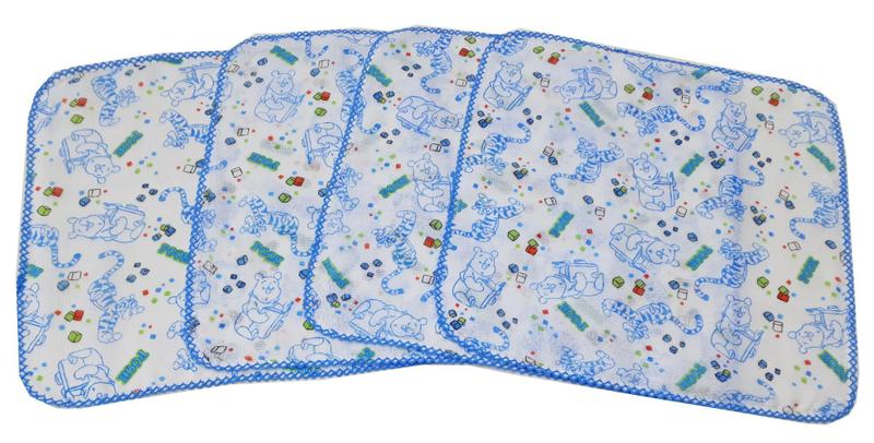 Imagem de Fraldinha De Pano Bebê Do Pooh 33x33cm - 100% Algodão Macia E Confortavel