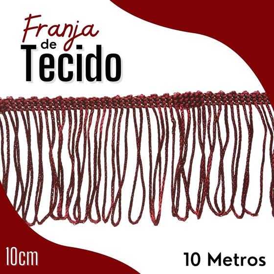 Imagem de Franja De Tecido Bordo - 10Mm Rolo Com 10 Metros - Nybc