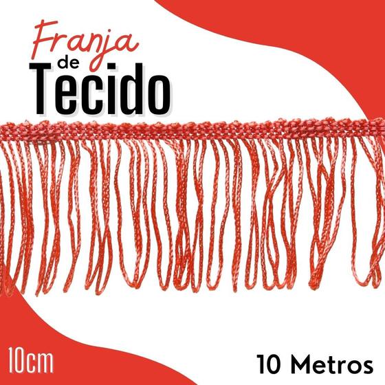 Imagem de Franja De Tecido Coral - 10Mm Rolo Com 10 Metros - Nybc