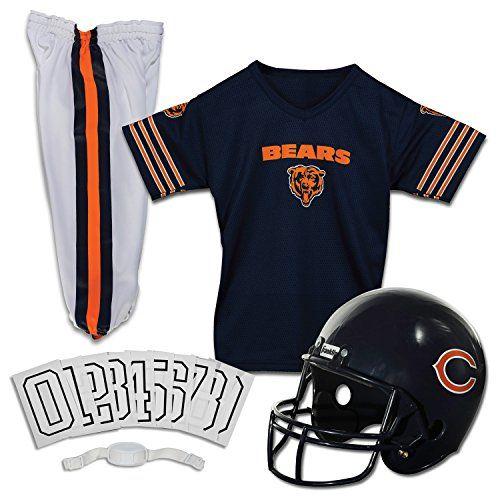 Imagem de Franklin Sports Chicago Bears Kids Football Uniform Set - NFL Youth Football Costume for Boys & Girls - Set Includes Helmet, Jersey & Pants - Pequeno