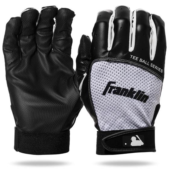 Imagem de Franklin Sports MLB Batting Gloves - Luvas de Rebatida de Teeball para Crianças - Youth Flex - Luvas de Rebatida para Teeball, Beisebol + Softball - Preto / Branco - XX Pequeno