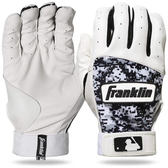 Imagem de Franklin Sports MLB Digitek Baseball Batting Gloves - Cinza / Branco / Preto Digi - Média Juvenil