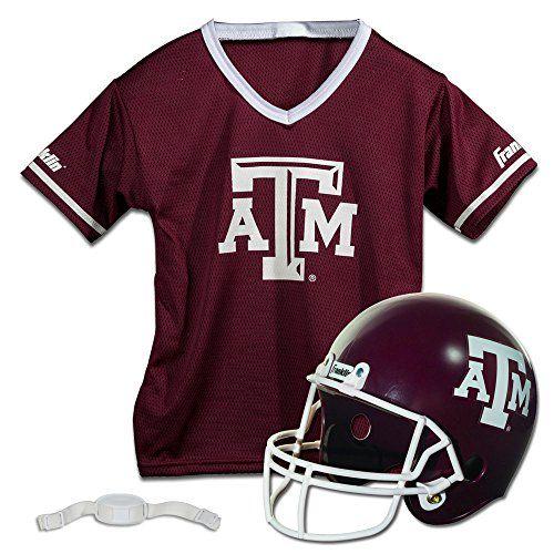 Imagem de Franklin Sports Texas A & M Aggies Kids College Football Uniform Set - NCAA Youth Football Uniform Costume - Capacete, Jersey, Chinstrap Set - Youth M