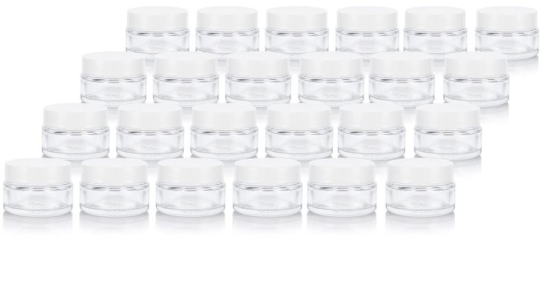 Imagem de Frasco de Vidro JUVITUS 15ml (0,50 oz) com Tampa Branca - Pacote com 24