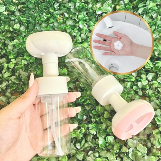 Imagem de Frasco dispenser pump espuma sabonete forma de flor 120 ml