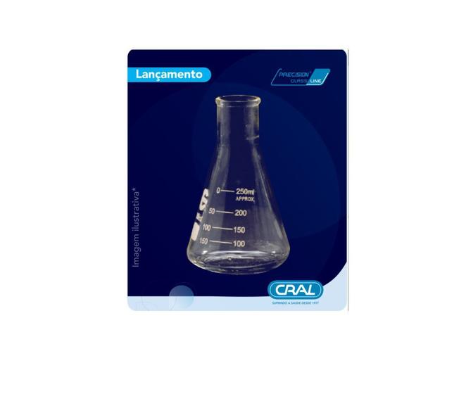 Imagem de Frasco erlenmeyer boca estreita boro 3.3 graduado cap.500ml (cral)