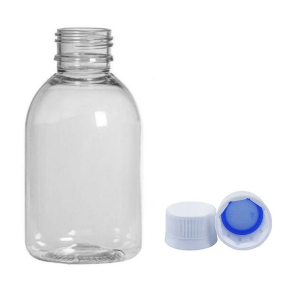 Imagem de Frasco Plastico Pet Cristal de 100ml com Tampa Lacre com Vedante Kit com 100 unidades