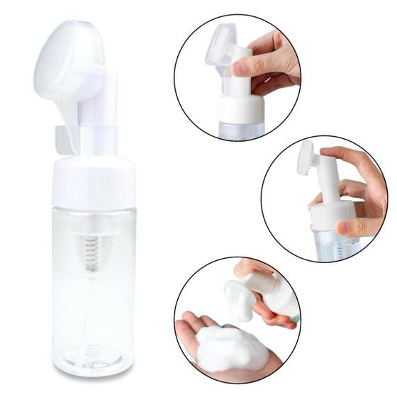 Imagem de Frasco Pump Com Escovinha De Silicone Para Skin Care 120 Ml