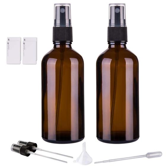 Imagem de Frascos de Spray de Vidro Âmbar Hydior (120ml) - Kit com 2