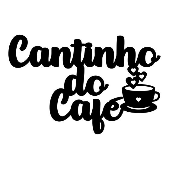 Imagem de Frase Decorativa Cantinho Do Café Com Xicara Coração Mdf 3mm