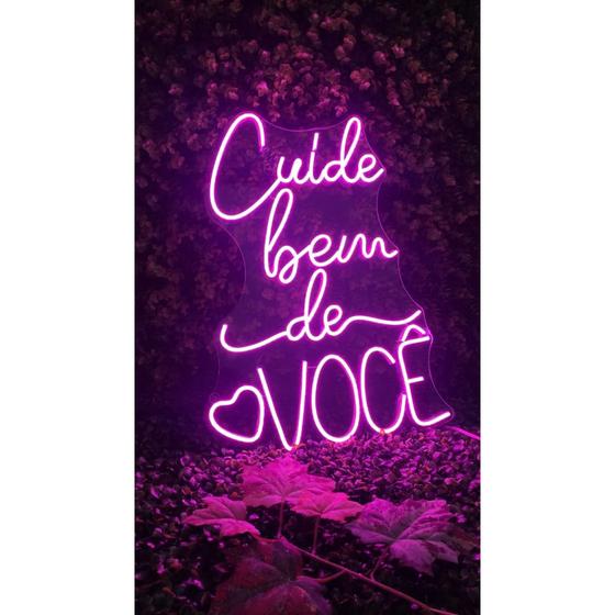 Imagem de Frase em Neon Led - Cuide Bem de Você 50cmX30 Letreiro Luminária