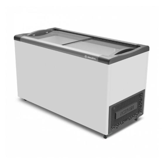 Imagem de Freezer Horizontal  Metalfrio 388 Litros  Tampa De Vidro Supra Branco NF40SB- 220V