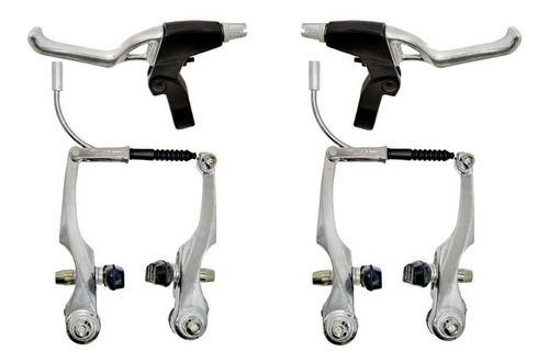 Imagem de Freio V-brake Com Maçaneta De Aluminio Lb-919 Prata P/bike