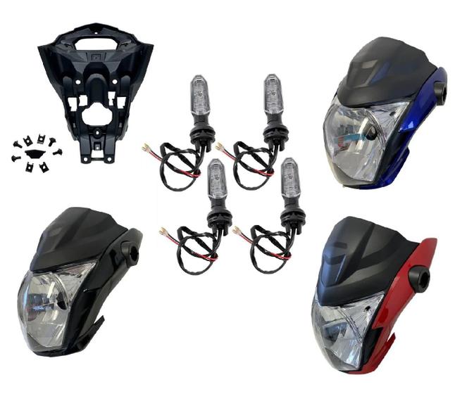 Imagem de Frente Farol Completa + Aranha + Jogo 4 Pisca Led Modelo Cb 250f Para Cg Fan 160 Ano 2022 Até 2023