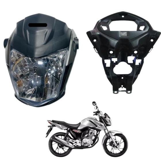 Imagem de Frente Frontal Farol Cg Fan 160 2022 / 2024 + Suporte do Painel Aranha