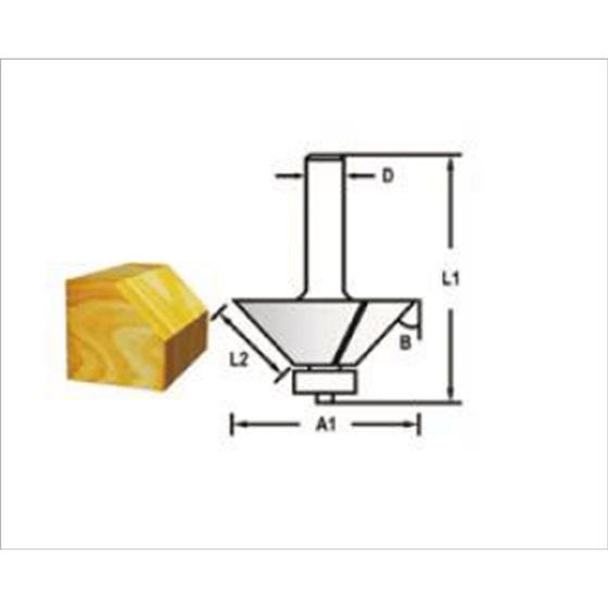 Imagem de Fresa de borda 1/2 x 25 graus haste 1/4 - d-49993 - makita