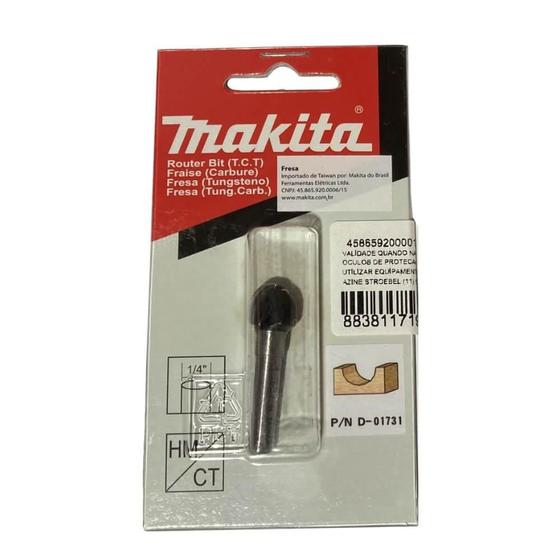 Imagem de Fresa Ponta Tipo U Haste 1/4" Corte 1/2" Makita D-01731