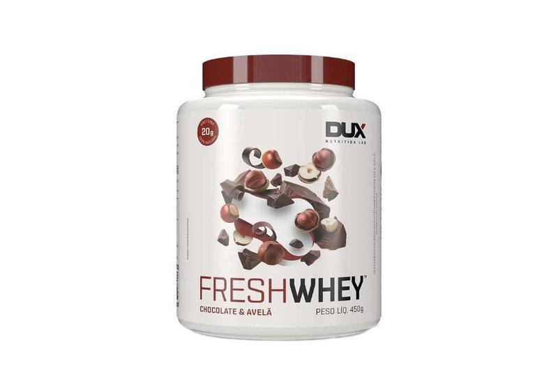 Imagem de Fresh Whey 3w Conc. Isolado Nutri Hidrolisado Chocolate belga e Avela 450g - Dux Nutrition