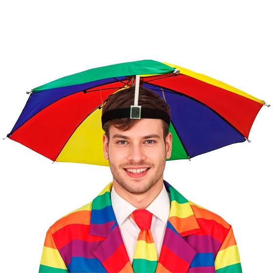 Imagem de Frevo Guarda Chuva Mini Sombrinha Colorida de Cabeça Alta Qualidade Carnaval Festa Fantasia Adulta