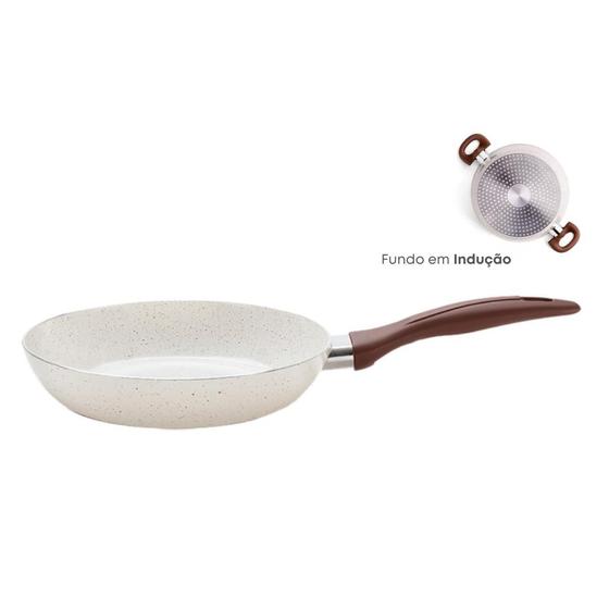 Imagem de Frigideira Antiaderente Ceramica 20cm Fogão Indução Vanilla Ceramic Life Smart Plus Brinox