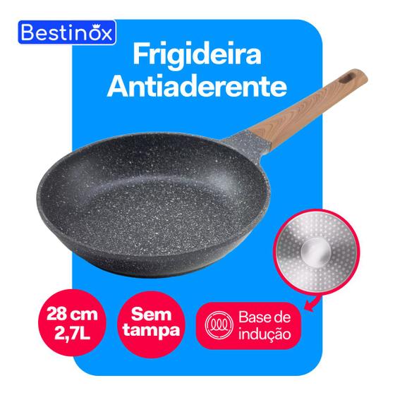 Frigideira Antiaderente Cerâmica Premium Grande 28cm Fogão Indução/Gas ...