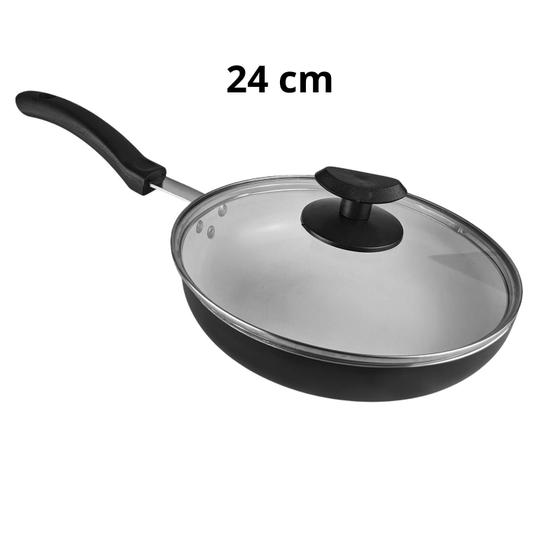 Imagem de Frigideira Antiaderente Com Revestimento Cerâmico 20cm e 24cm Para Ovos Carne e Omeletes