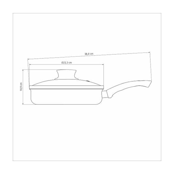 Imagem de Frigideira Antiaderente Com Tampa De Vidro Tramontina 22cm 1,7L