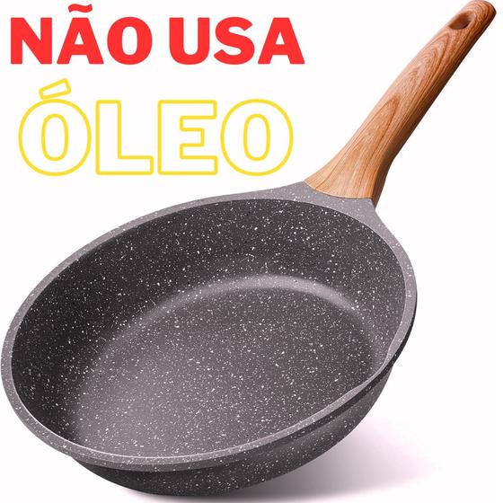 Frigideira Antiaderente de Alumínio Revestimento Cerâmico Premium 26cm Funda Cabo Madeira Não Gruda Menor preço em Frigideira Antiaderente de Alumínio Revestimento Cerâmico Premium 26cm Funda Cabo Madeira Não Gruda